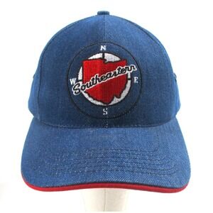 Vintage Southeastern Equipment Co Patch Ohio Compass Denim Snapback Hat USA Flag
